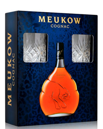 Meukow Cognac VSOP 70cl + 2 стакана