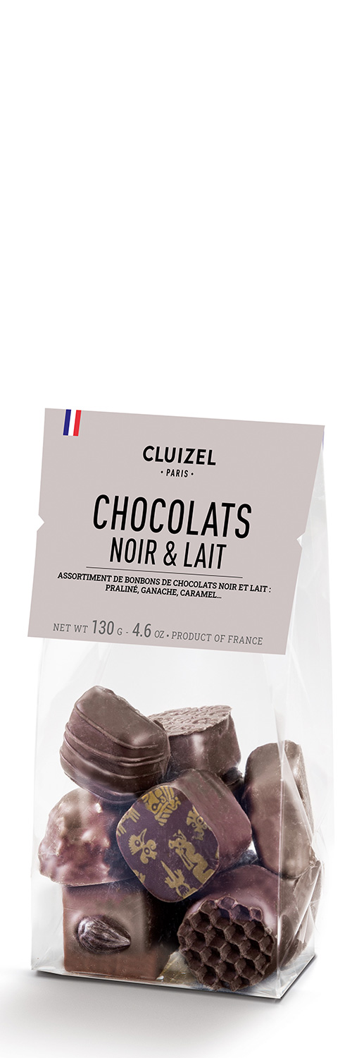 Michel Cluizel tume ja hele šokolaadiassortii 130g
